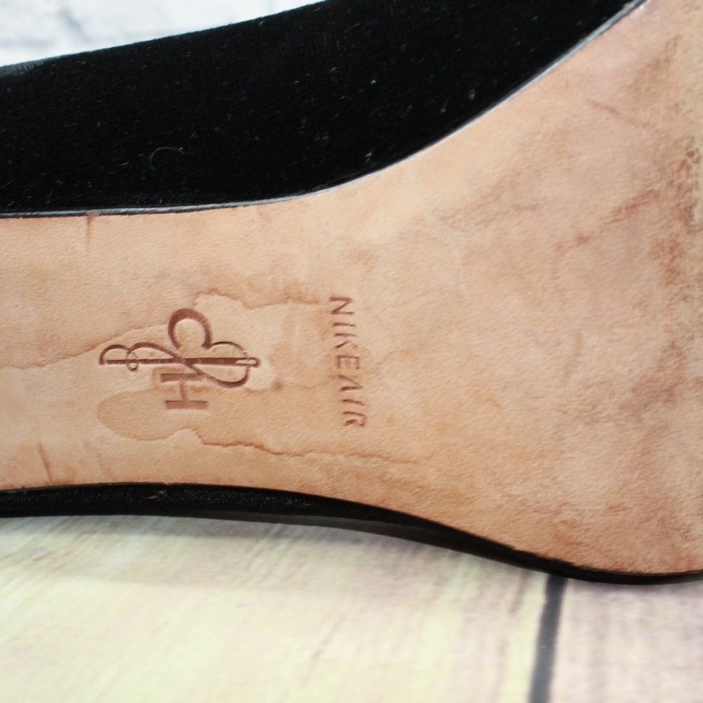COLE HAAN Black Velvet Slip on Air Soles Block Heel Shoes Size 8.5 B - Picture 10 of 11